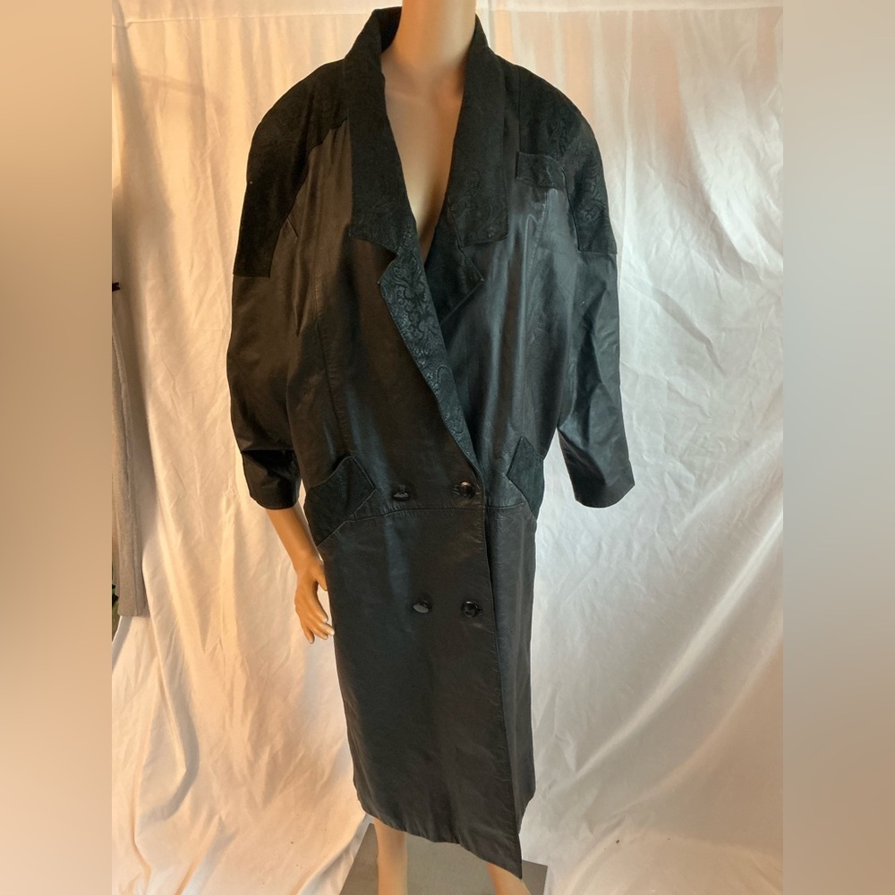 Leather G-III Vintage Black Leather Full Length Coat